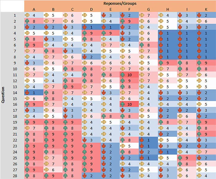 Heat Map generated from stakeholder feedback to identify priorities