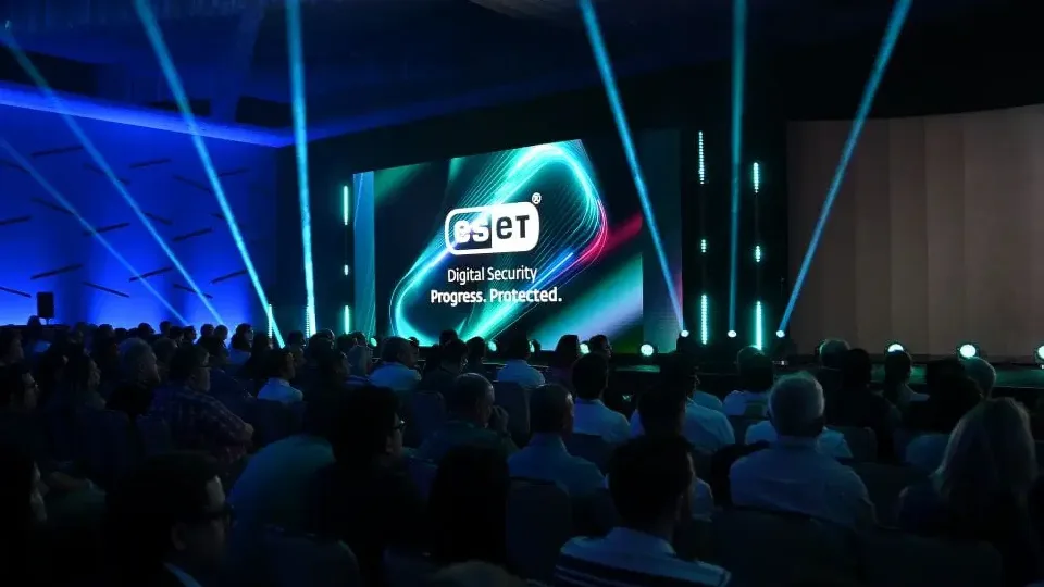Audience attending an ESET digital security presentation